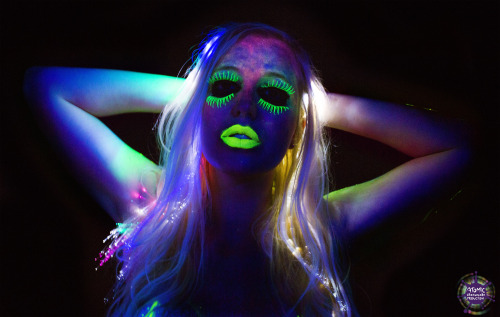 lindseywindfall:  Blacklight liquid latex & light!Â  Photos By: Ryan Suits, Atomic Cheesecake Productions 