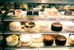convexly:choice of cakes by wanderingstoryteller on Flickr.