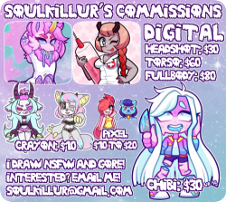 soulkillurart:  I’m taking commissions! If you would prefer