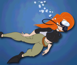 dragonaur: Old sketch of Kim Possible lying about. More than