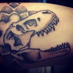 ahistoryofweedcraft:  Dino detail! ✨🌝🙊🌝✨ #tattoo
