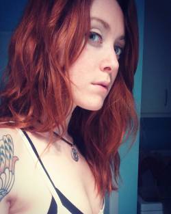 iamconley:  Post night walk #selfie because why not #me #myface #latenight #insomniac #inkedgirl #redhead 