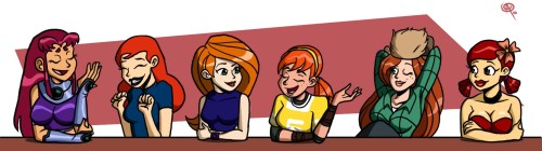 chillguydraws:  Did some doodles a particular line up of girls some of you might be able to pick up on. Betcha can.   OH…I SEE IT!!!Welcome the camp, Chill. I see what your favorite cabns are!!;)