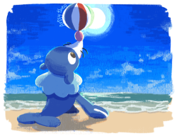 artsy-theo:Popplio playing in the sun!