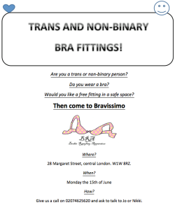 nonbinarylondon:  TRANS AND NON-BINARY BRA FITTINGS!Are you a