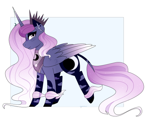 emeraldstarlight:here’s the Luna redesign! 🌙💜 