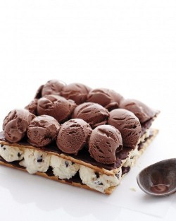 in-my-mouth:  Cookies and Cream Ice Cream Sandwich with Chocolate