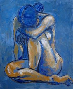 artbeautypaintings:  Blue heart - Carmen Tyrrell