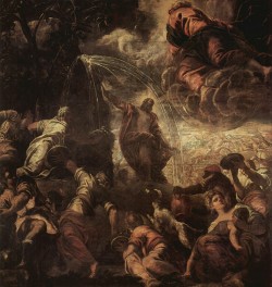 oldoils:  Moses Striking Water from the Rock Oil on canvas -