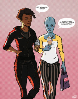 taz-arts:  liara tries ice cream for the first time, has deeply