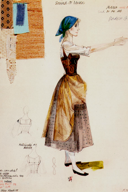 bellecs:  Maria costume sketch for The Sound of Music (1965)