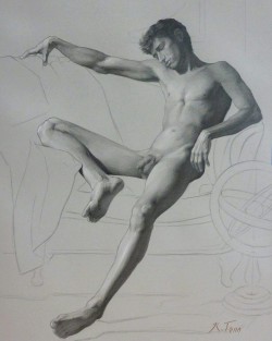 kendrictonn:  Study for Endymion, graphite and chalk on paper,