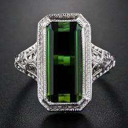 thevintagethimble:  Tourmaline filigree ring, 1930’s. 14 Karat