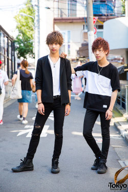 tokyo-fashion:  Tomy (19) and Hauyan (18) on the street in Harajuku
