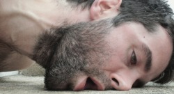 Hairy, bearded boy face down, ass up…