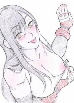 tabletorgy-art:quick tifa sketchtoday was a chill day off work,
