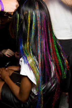 oncethingslookup:Backstage at Ashish Spring 2015 RTW