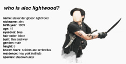 ligtwood:  who is: alec lightwood?  the mortal instruments edition,
