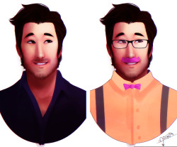 d3moira:  Oh look, it’s markiplier and Wilfred Warfstache. I drew this on stream in about 2~ hours. 