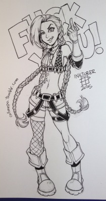 callmepo:  Inktober day 20 - Jinx  I really liked the pencils