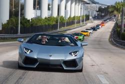 johnnykilledasoc:  Lamborghini Aventador Roadster parade 