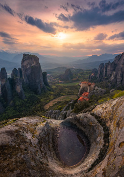 travelgurus:  On the edge of a cliff at   Meteora Monastery 