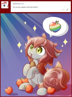 askflowertheplantponi:   “More apples??” OwO   Symbian here, 