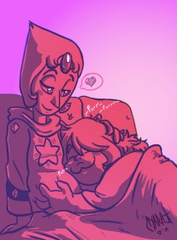 silentnona:  Pearl with her kitten<3 I seem to favoring pink