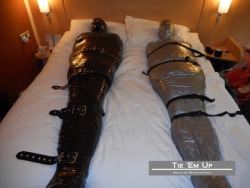 heavy-bondage:  Strapped up and mummified for the first time