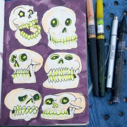 Skulls inked more with color. #mattbernson #skullsforlife #skulls