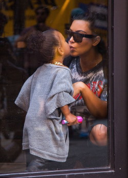 kuwkimye:  Kim & North out in NYC - September 7, 2015 