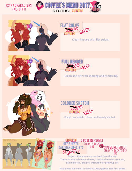 coffeesheizendraws: coffeesheizendraws:  FULL VIEW THE PRICE GUIDE HERE MY NOVEMBER SALE STARTS NOW. If you’d like to commission me, click HERE! Will update this and close up shop when I reach my goal for the week.  Still have slots open!  