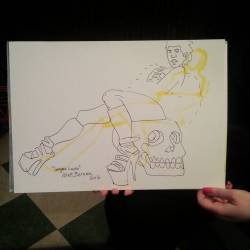 Drawing of Geegee Louise at Dr. Sketchy’s Boston! #ink