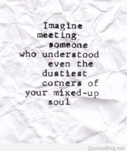 quotes:  Imagine meeting someone who understood even the dustiest