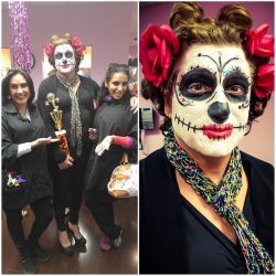 We won first place in our Beauty School Halloween contest!  Makeup
