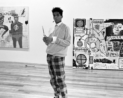 twixnmix:Jean-Michel Basquiat   preparing for his first London