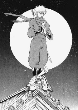 tobiyama:  ✖ Sakata Gintoki as a ninja in chapter 67  "M" is