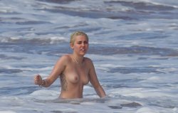 hotcelebshd:  Miley Cyrus Topless in Hawaii HQ Pictures ALL PICTURES: