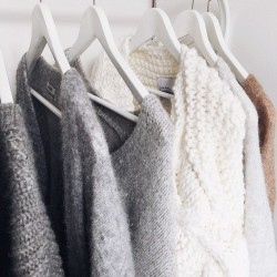 magicalpetals:  Cozy sweaters you need: v-neck gray knit sweater