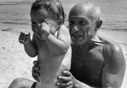blackpicture:  Robert Capa Pablo PICASSO with his son Claude.