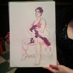 Drawing of Geegee Louise at Dr. Sketchy’s Boston! #ink