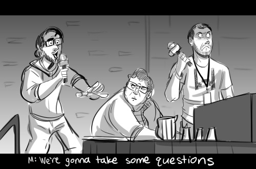sketchinfun:  Warm up from this morning. I was watching markiplier‘s panel video from PAX, and I randomly paused at this glorious screen cap. I wanted to do a screencap redraw because it was too good to pass up. 