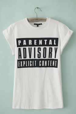 tbdressfashion:  Letters Print T-shirt