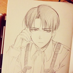 mmmaoh:  4/19/2014 - quick Levi sketch before going to bed zzzzzz