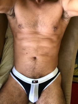 imrockhard4u:  Like my new jockstrap?http://imrockhard4u.tumblr.com