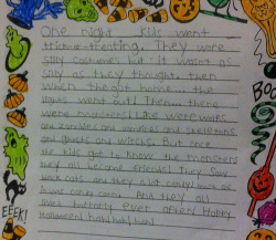 Everyone read this Halloween story my little sister wrote at