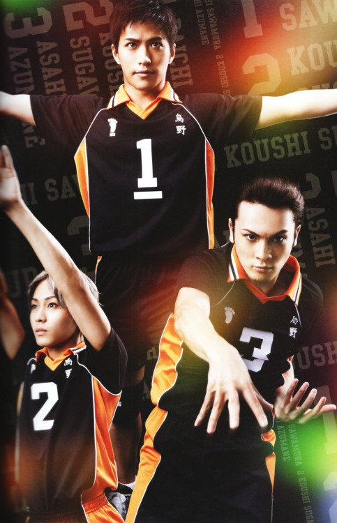 aokinsight:  Hyper Projection Engeki Haikyuu (2015)Â  Pamphlet Scans â— KARASUNO Sawamura Daichi, Sugawara Koushi, Azumane Asahi, Nishinoya Yu, Tanaka Ryuunosuke, and Ennoshita Chikara parts Files under Haikyuu Pamphlet 