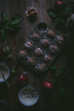 sweetoothgirl:  Apple & Cream Cheese Muffins with a Cinnamon