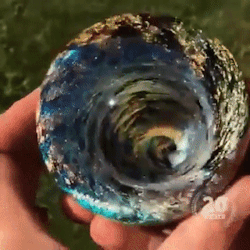 sixpenceee:  One of the most coolest looking vortex marbles I’ve