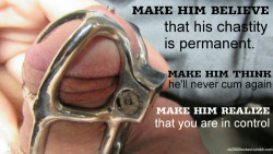 cagedcocks:  cb2000locked:  Make him believe that his chastity
